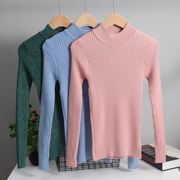 2021 new glitter ribbed women spring autumn knitted jumper high elastic basic female pullover sweater 0r72, White;black
2021 new glitter ribbed women spring autumn knitted jumper high elastic basic female pullover sweater 0r72, White;black