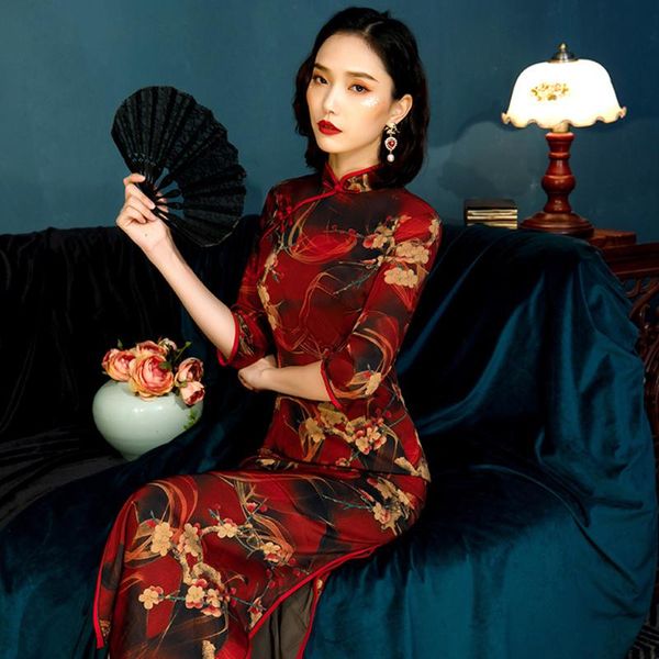 ethnic clothing spring autumn winter traditional chinese formal wedding party dress women plus size classic long qipao cheongsam, Red
ethnic clothing spring autumn winter traditional chinese formal wedding party dress women plus size classic long qipao cheongsam, Red