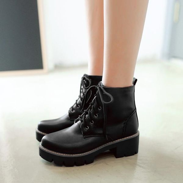 boots pxelena retro rome block high heels women round toe lace up biker motorcycle ankle female shoes, Black
boots pxelena retro rome block high heels women round toe lace up biker motorcycle ankle female shoes, Black