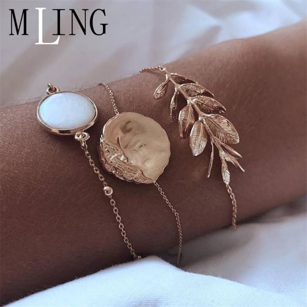 charm bracelets mling 3 pcs/set vintage zinc alloy leaves stone bracelet for women fashion gold jewelry gift, Golden;silver
charm bracelets mling 3 pcs/set vintage zinc alloy leaves stone bracelet for women fashion gold jewelry gift, Golden;silver