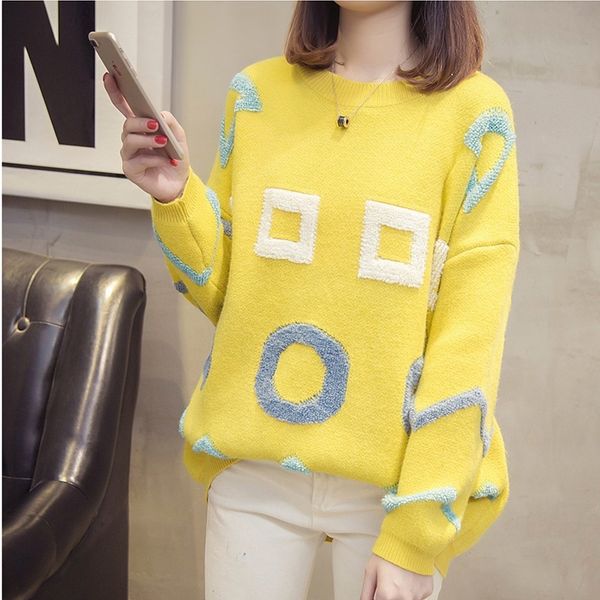 oversized pullover christmas sweater woman long sleeve sweaters loose knitted women sweater harajuku, White;black
oversized pullover christmas sweater woman long sleeve sweaters loose knitted women sweater harajuku, White;black