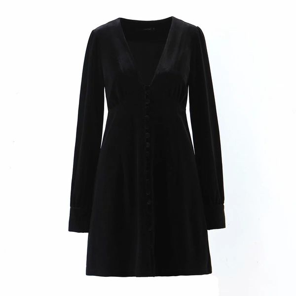 2021 new 9469 autumn / winter ins european and american retro deep v-neck veet ah8r, Black;gray
2021 new 9469 autumn / winter ins european and american retro deep v-neck veet ah8r, Black;gray