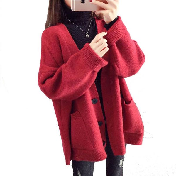 women's knits & tees sweater cardigan jacket autumn and winter clothing 2021 knitwear loose solid color for women, White
women's knits & tees sweater cardigan jacket autumn and winter clothing 2021 knitwear loose solid color for women, White