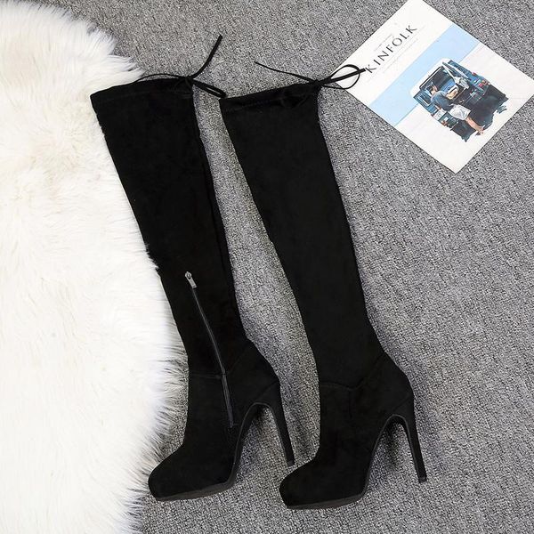 women winter 2020 warm fur platform over the knee boots block stripper 11.5cm high heels suede thigh high long boots slim shoes, Black
women winter 2020 warm fur platform over the knee boots block stripper 11.5cm high heels suede thigh high long boots slim shoes, Black