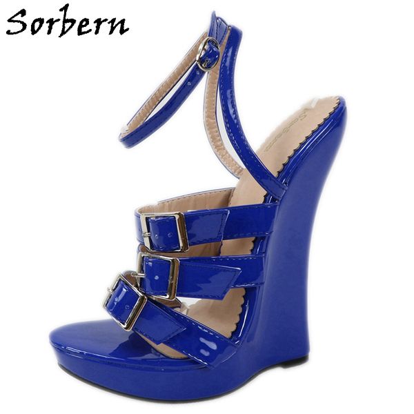 sorbern patent women sandals wedge high heels summer shoes platform shoes multi colors summer sandals goth shoes ladies, Black
sorbern patent women sandals wedge high heels summer shoes platform shoes multi colors summer sandals goth shoes ladies, Black