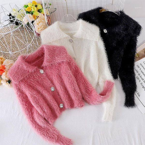 winter hairy furry sweater women turn-down collar short cardigan casual solid long sleeve crop sweater streetwear female1, White
winter hairy furry sweater women turn-down collar short cardigan casual solid long sleeve crop sweater streetwear female1, White