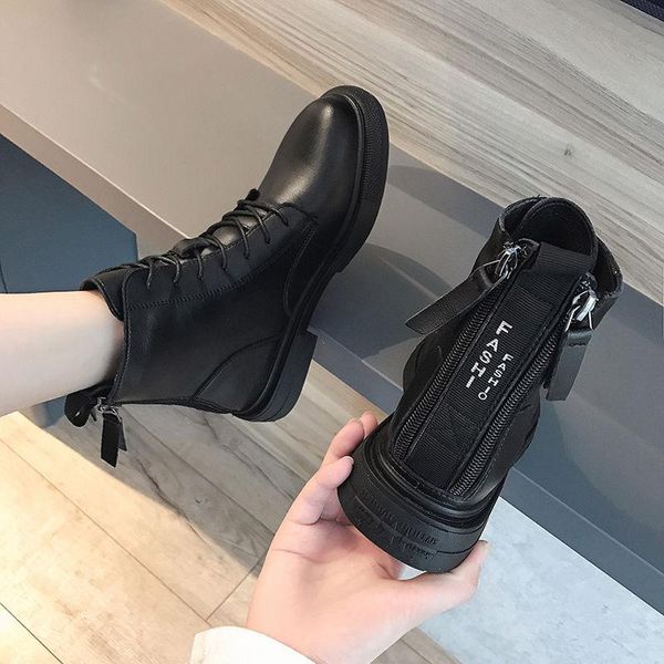 boots women's autumn women platform leather ladies short non-slip student double back zipper ankle, Black
boots women's autumn women platform leather ladies short non-slip student double back zipper ankle, Black