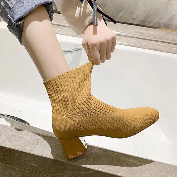 women's stretch fabrics sock boots for women shoes 5.5cm square heel yellow knitting shoes elastic cotton boots lady footwear #2v4y, Black
women's stretch fabrics sock boots for women shoes 5.5cm square heel yellow knitting shoes elastic cotton boots lady footwear #2v4y, Black