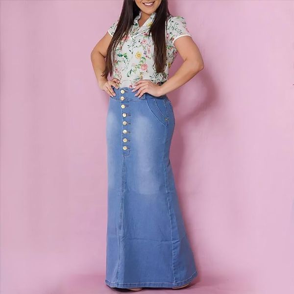 long skirt women high waist slim fit ladies mermaid denim skirt 2019 vintage button split jeans skirts womens jupe femme d20, Black
long skirt women high waist slim fit ladies mermaid denim skirt 2019 vintage button split jeans skirts womens jupe femme d20, Black