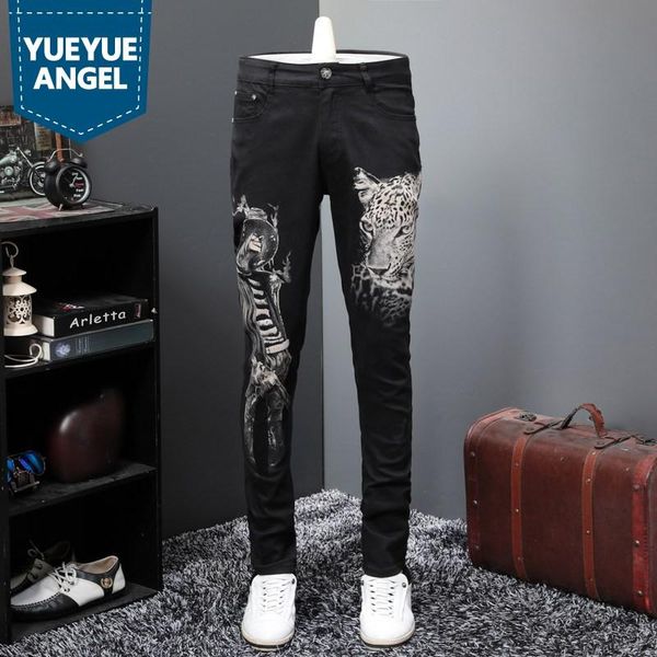 fashion black printed jeans men personalized slim fit street trousers casual elastic straight denim pants male club jeans, Blue
fashion black printed jeans men personalized slim fit street trousers casual elastic straight denim pants male club jeans, Blue