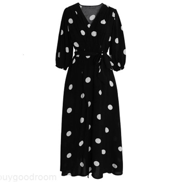 women summer robe vintage french polka dot dresses v-neck split chiffon empire dress female mid-calf clothing, Black;gray
women summer robe vintage french polka dot dresses v-neck split chiffon empire dress female mid-calf clothing, Black;gray