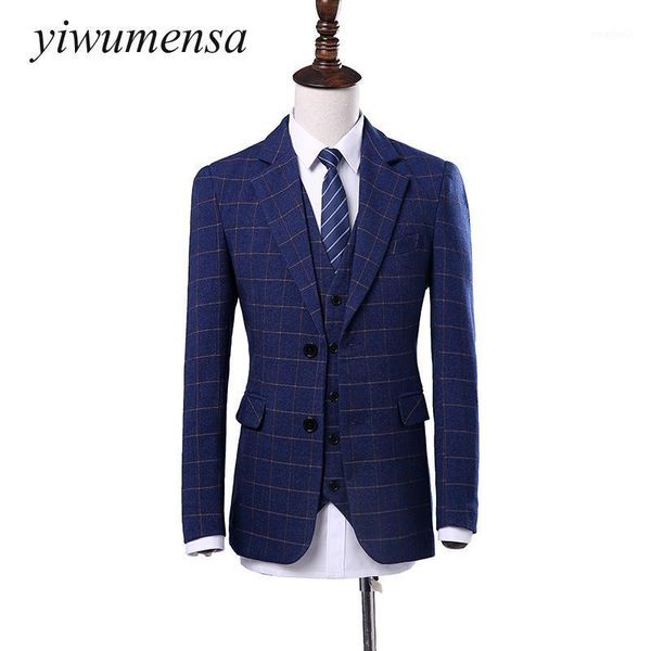 yiwumensa costume mariage homme three piece suit high-end quality wool tweed jacket+vest+pant men suit for wedding suits 20201, White;black 
yiwumensa costume mariage homme three piece suit high-end quality wool tweed jacket+vest+pant men suit for wedding suits 20201, White;black