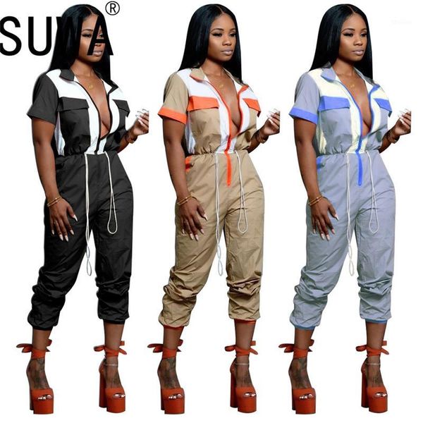 women's jumpsuits & rompers fashion patchwork lady short sleeve summer slim safari style casual sports jumpsuits1, Black;white
women's jumpsuits & rompers fashion patchwork lady short sleeve summer slim safari style casual sports jumpsuits1, Black;white