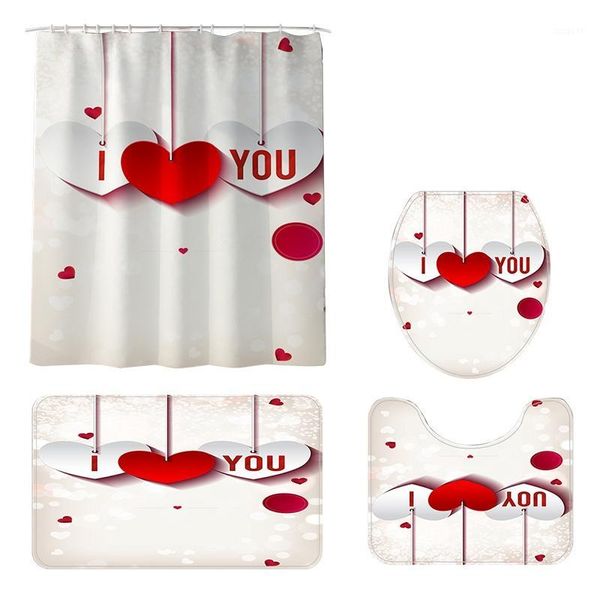 bathroom set waterproof shower curtain toilet cover mat non slip rug home decor valentine's day1
bathroom set waterproof shower curtain toilet cover mat non slip rug home decor valentine's day1