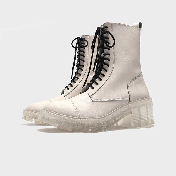 winter 2020 women's shoe style of high-white lacing with transparent sole and lacing with thick heel martin women's boot, Black
winter 2020 women's shoe style of high-white lacing with transparent sole and lacing with thick heel martin women's boot, Black