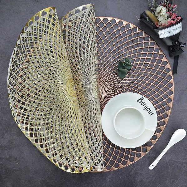 mats & pads creative pvc placemat for dinner table mat golden round hollow drink coasters waterproof non slip tableware pad home decoration
mats & pads creative pvc placemat for dinner table mat golden round hollow drink coasters waterproof non slip tableware pad home decoration