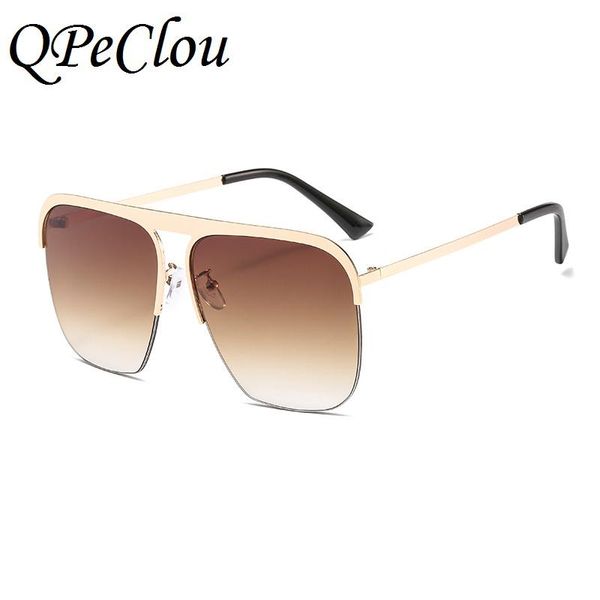 qpeclou 2020 new retro oversized square sunglasses women brand designer vintage metal half frame sun glasses men big shades, White;black
qpeclou 2020 new retro oversized square sunglasses women brand designer vintage metal half frame sun glasses men big shades, White;black