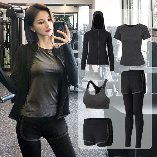 women sports tracksuits yoga women's gymnasium professional high end autumn and winter running loose five piece suit, Gray
women sports tracksuits yoga women's gymnasium professional high end autumn and winter running loose five piece suit, Gray