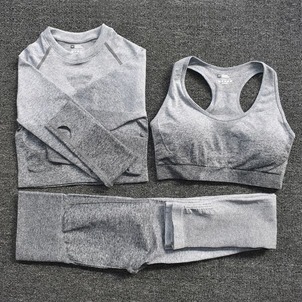 ombre women yoga set seamless leggings long sleeve crop sports bra running pants gym clothing fitness workout sports suit c0122, Gray
ombre women yoga set seamless leggings long sleeve crop sports bra running pants gym clothing fitness workout sports suit c0122, Gray