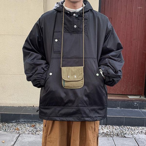 winter padded hooded jacket men's warm fashion retro casual hooded coat men wild loose korean short coat mens clothes m-2xl1, Black
winter padded hooded jacket men's warm fashion retro casual hooded coat men wild loose korean short coat mens clothes m-2xl1, Black