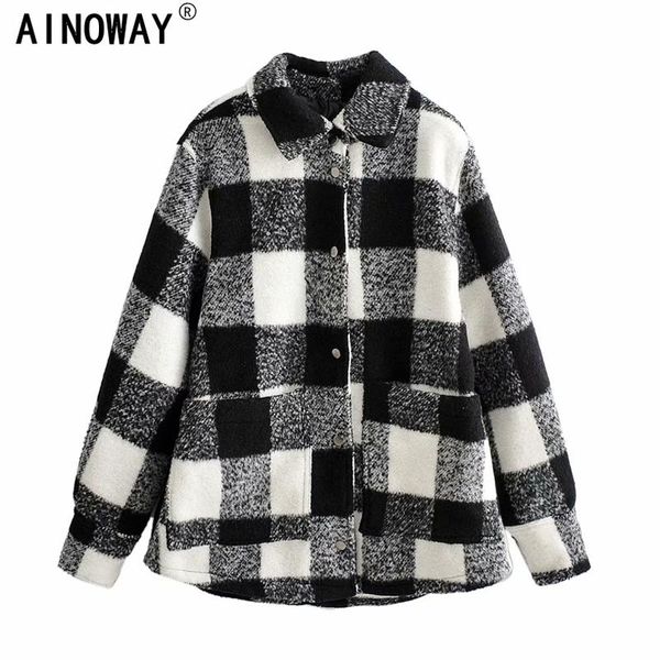vintage stylish pockets oversized plaid jacket coat women 2020 fashion lapel collar long sleeve loose female outerwear chic, Black;brown
vintage stylish pockets oversized plaid jacket coat women 2020 fashion lapel collar long sleeve loose female outerwear chic, Black;brown