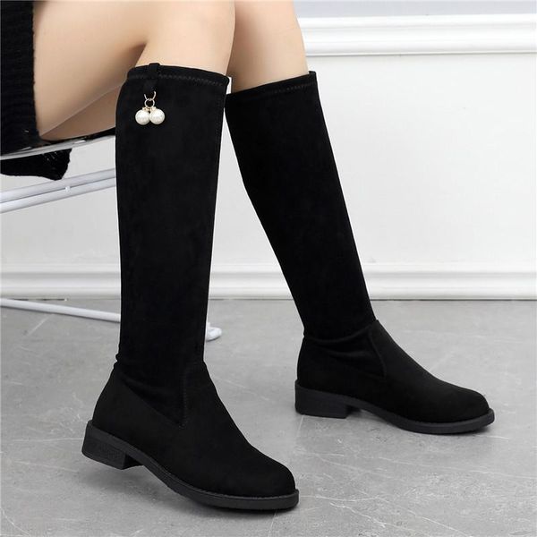 women's mid calf boots shoes woman winter shoes boots-women booties ladies thigh high heels high round toe, Black
women's mid calf boots shoes woman winter shoes boots-women booties ladies thigh high heels high round toe, Black
