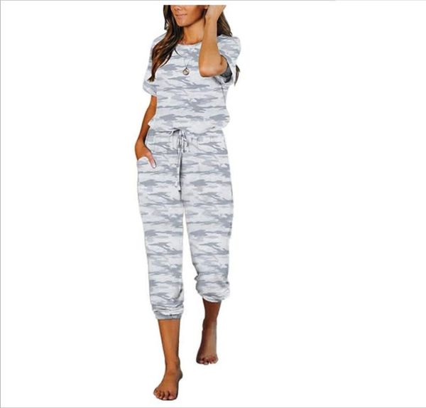two piece set women short sleeve t-shirt trousers suit fashion camouflage pullover and high-waist bandage long pants, Gray
two piece set women short sleeve t-shirt trousers suit fashion camouflage pullover and high-waist bandage long pants, Gray