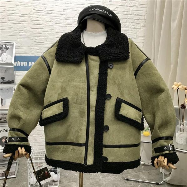women's jackets fashion splicing lamb fur coat women 2021 winter korean version loose thick all-in-one motorcycle jacket women's w, Black;brown
women's jackets fashion splicing lamb fur coat women 2021 winter korean version loose thick all-in-one motorcycle jacket women's w, Black;brown