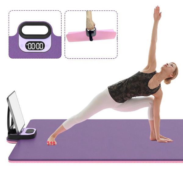 61x190cm multifunction yoga mat tpe thickened fitness pilates pad with phone holder timer home gym exercise healthy kids 
61x190cm multifunction yoga mat tpe thickened fitness pilates pad with phone holder timer home gym exercise healthy kids
