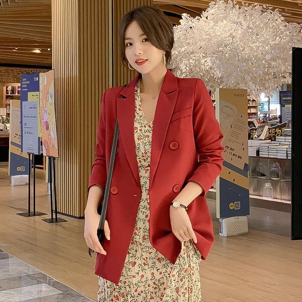women's suits & blazers 2xl korean double breasted red blazer coat women for spring 2021 fashion loose office lady elegant plus size, White;black
women's suits & blazers 2xl korean double breasted red blazer coat women for spring 2021 fashion loose office lady elegant plus size, White;black