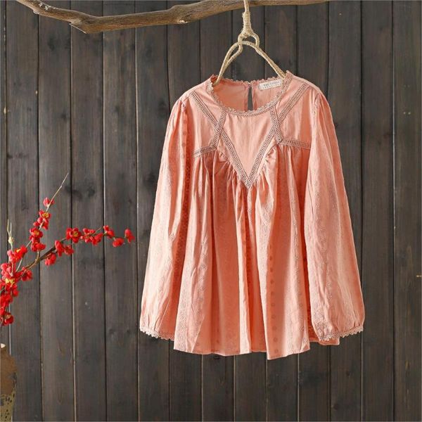 japanese small fresh literary lace round neck embroidery solid color sweet long sleeve shirt 9833, White
japanese small fresh literary lace round neck embroidery solid color sweet long sleeve shirt 9833, White