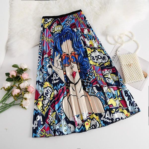 2020 summer new women vintage stripe print high waist mid-calf length cartoon pleated skirts active wear fashion party skirts, Black
2020 summer new women vintage stripe print high waist mid-calf length cartoon pleated skirts active wear fashion party skirts, Black