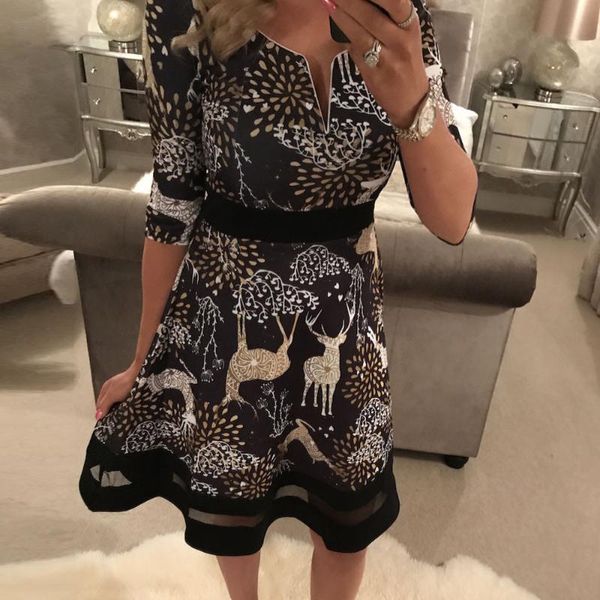 casual dresses 2021 women vintage print xmas christmas printing mesh dress 3/4 sleeve party club streetwear cooeverly lady, Black;gray
casual dresses 2021 women vintage print xmas christmas printing mesh dress 3/4 sleeve party club streetwear cooeverly lady, Black;gray