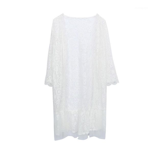 women's jackets korean style office lace print long three quarter flare sleeve thin plus size xl-4xl women coats 2021 summer open stitc, Black;brown
women's jackets korean style office lace print long three quarter flare sleeve thin plus size xl-4xl women coats 2021 summer open stitc, Black;brown