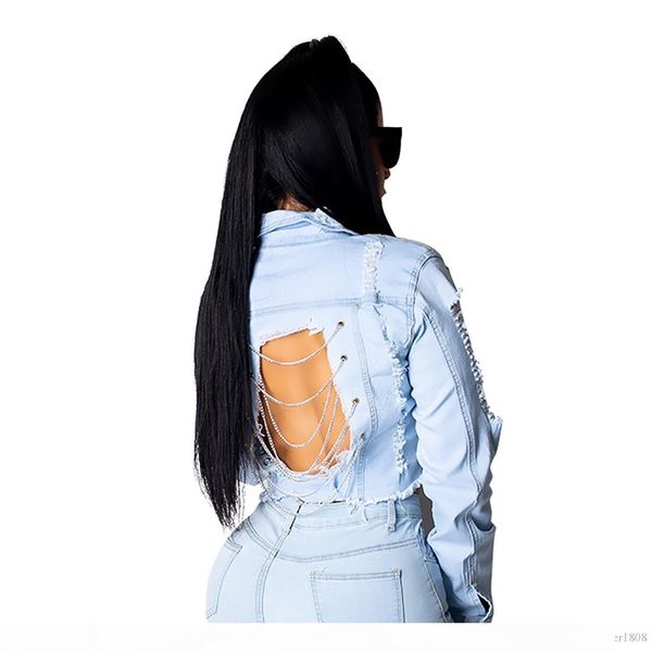 new fashion women's denim outerwear coats long sleeve v neck backless short jeans jacket women plus size clothing p529, Black;brown
new fashion women's denim outerwear coats long sleeve v neck backless short jeans jacket women plus size clothing p529, Black;brown