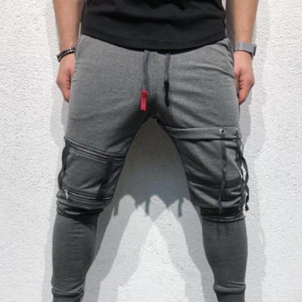 men's casual pants loose european and american fashion fitness sports pocket sling solid color stitching loose trousers cool men1, Black
men's casual pants loose european and american fashion fitness sports pocket sling solid color stitching loose trousers cool men1, Black