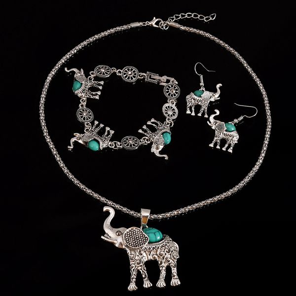 fashion african jewelry sets for women vintage silver color elephant pendant necklace earrings bracelets jewellery gift
fashion african jewelry sets for women vintage silver color elephant pendant necklace earrings bracelets jewellery gift