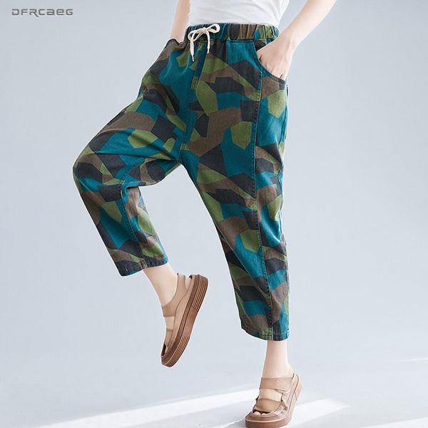 women's jeans fashion autumn patchwork camouflage woman streetwear elastic waist print ladies denim harem pants femme, Blue
women's jeans fashion autumn patchwork camouflage woman streetwear elastic waist print ladies denim harem pants femme, Blue
