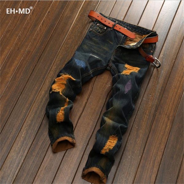 eh·md® orange ripped jeans men's embroidered geometric shape straight fall winter cotton soft stretch slim dark blue pants 2021
eh·md® orange ripped jeans men's embroidered geometric shape straight fall winter cotton soft stretch slim dark blue pants 2021