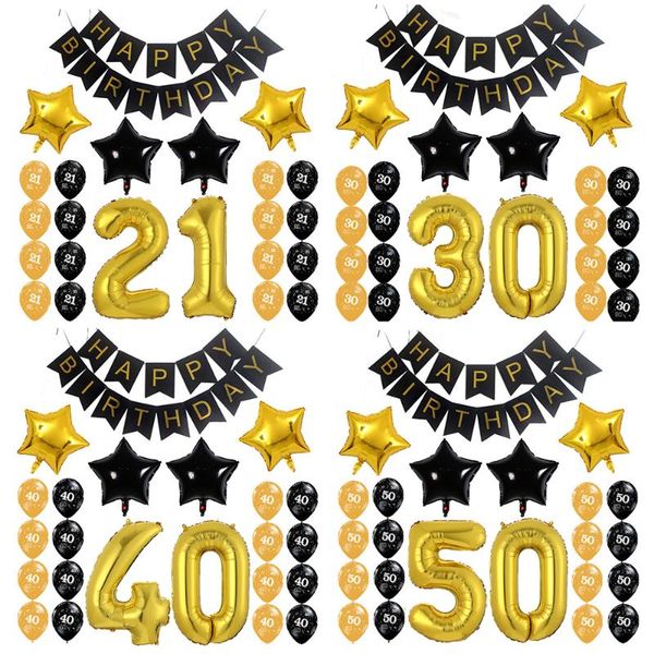party decoration 23pcs/lot 21 30 40 50 year birthday paper black banner 30inch gold number air globos star shape latex decor
party decoration 23pcs/lot 21 30 40 50 year birthday paper black banner 30inch gold number air globos star shape latex decor