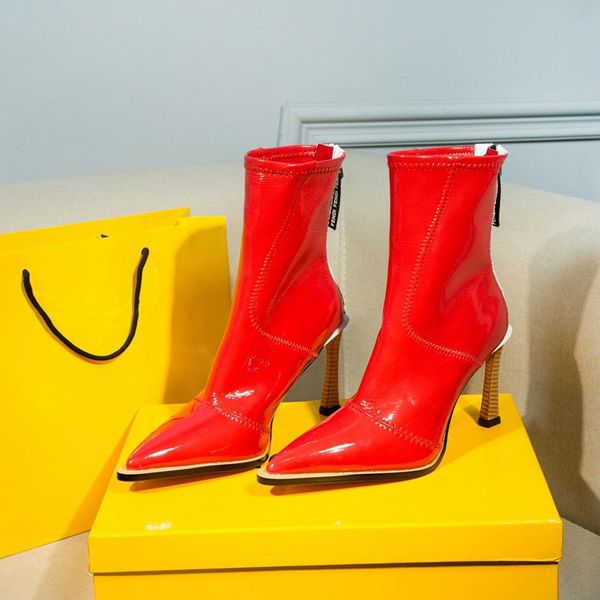 stitching boot glossy neoprene ankle boots 2019 new type of lacquer leather pointed back zipper boots women high heels booties, Black
stitching boot glossy neoprene ankle boots 2019 new type of lacquer leather pointed back zipper boots women high heels booties, Black