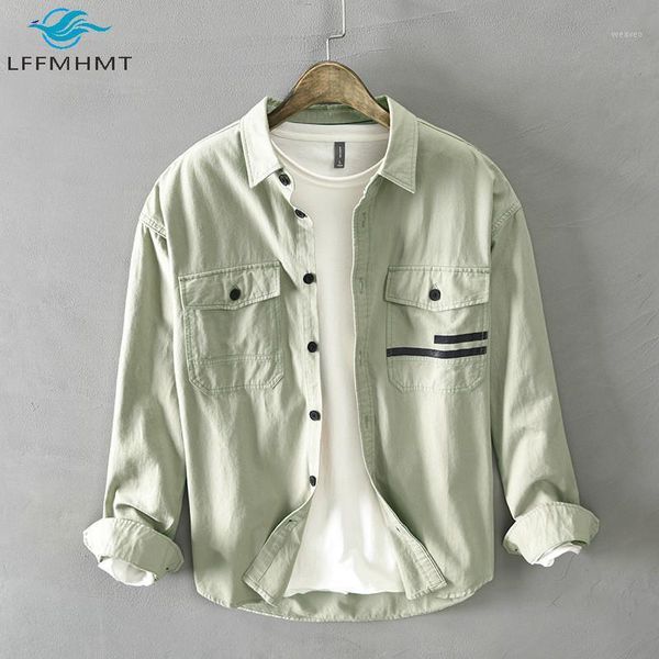 men spring fall korean style 100% cotton shirt male casual loose long sleeve lapel double pocket trendy outwear1, White;black
men spring fall korean style 100% cotton shirt male casual loose long sleeve lapel double pocket trendy outwear1, White;black