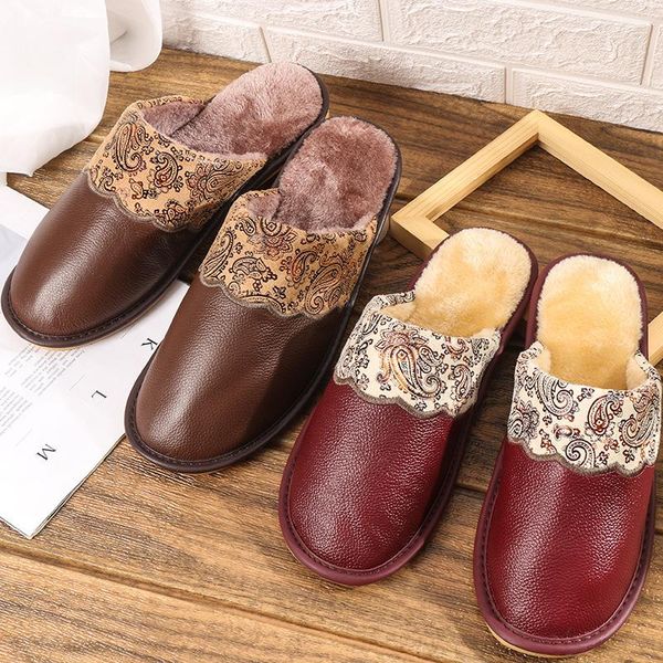 slippers autumn and winter antiskid warm home thickened lovers' cowhide cotton comfortable shoes, Black
slippers autumn and winter antiskid warm home thickened lovers' cowhide cotton comfortable shoes, Black