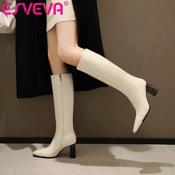 boots esveva 2021 elegant zipper square high heel pu+leather knee platform women pointed toe shoes size 34-43, Black
boots esveva 2021 elegant zipper square high heel pu+leather knee platform women pointed toe shoes size 34-43, Black