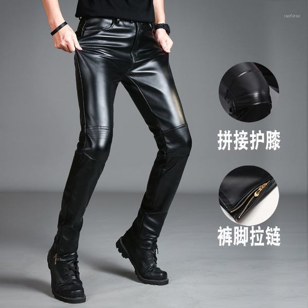 new men's slim fit leather pants winter plus velvet motorcycle pants youth korean skinny leather trend1, Black
new men's slim fit leather pants winter plus velvet motorcycle pants youth korean skinny leather trend1, Black