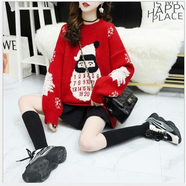new year christmas sweater women autumn winter knitted jumper christmas pattern 2020fashion loose pull femme plus size h3011, White;black
new year christmas sweater women autumn winter knitted jumper christmas pattern 2020fashion loose pull femme plus size h3011, White;black