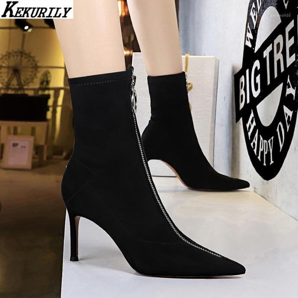 boots mid calf women metal zipper high heels shoes fashion pointed toe half boot autumn winter zapatos de mujer black1, Black
boots mid calf women metal zipper high heels shoes fashion pointed toe half boot autumn winter zapatos de mujer black1, Black