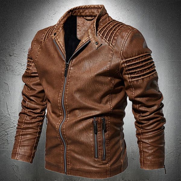 2021 new leather style men thin warm fashion clothing male autumn jacket stand collar coat pu u8wx, Black
2021 new leather style men thin warm fashion clothing male autumn jacket stand collar coat pu u8wx, Black