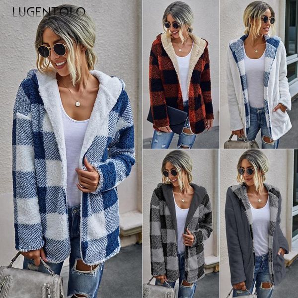 luegntolo women coat hooded autumn fashion plaid on both sides wear jackets plush jacket female casual coats, Black;brown
luegntolo women coat hooded autumn fashion plaid on both sides wear jackets plush jacket female casual coats, Black;brown