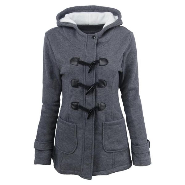 women's jackets without velvet jacket 2021 autumn winter horn button cotton coat fashion large size hooded outerwear slim fit top, Black;brown
women's jackets without velvet jacket 2021 autumn winter horn button cotton coat fashion large size hooded outerwear slim fit top, Black;brown